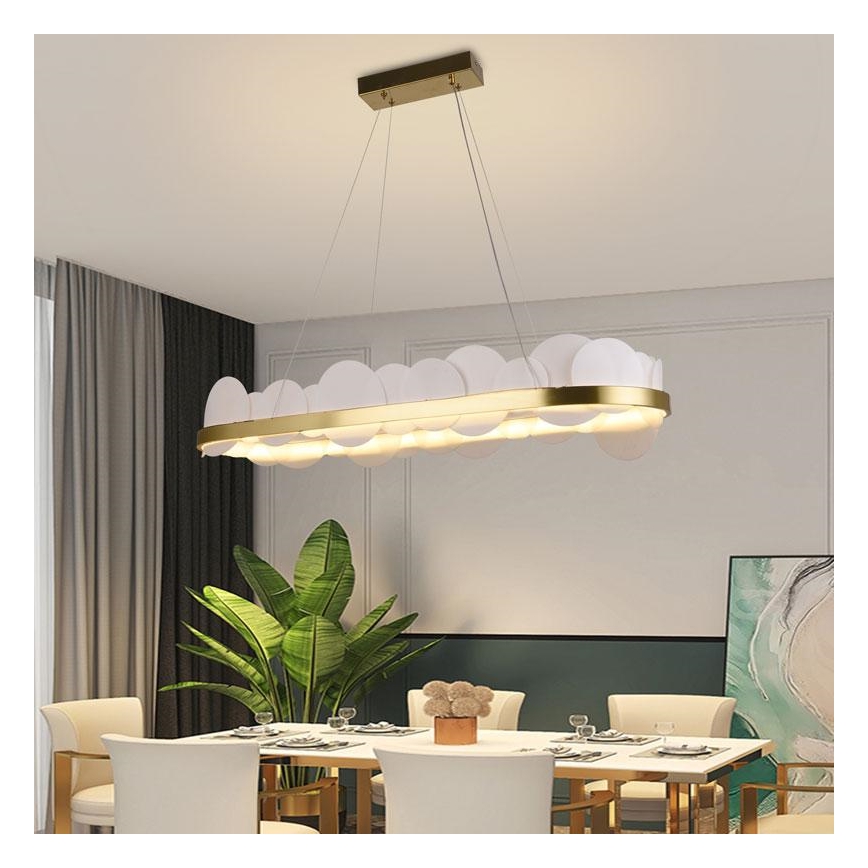 Led Dimmable κρεμαστό φωτιστικό οροφής LED/50W/230V 3000-6500K χρυσαφί + τηλεχειριστήριο