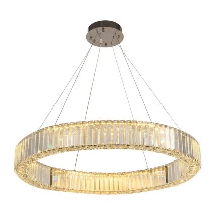 LED Dimming κρυστάλλινο κρεμαστό φωτιστικό οροφής κρεμαστό φωτιστικό οροφής LED/50W/230V 3000-6500K γυαλιστερό χρώμιο + τηλεχειριστήριο