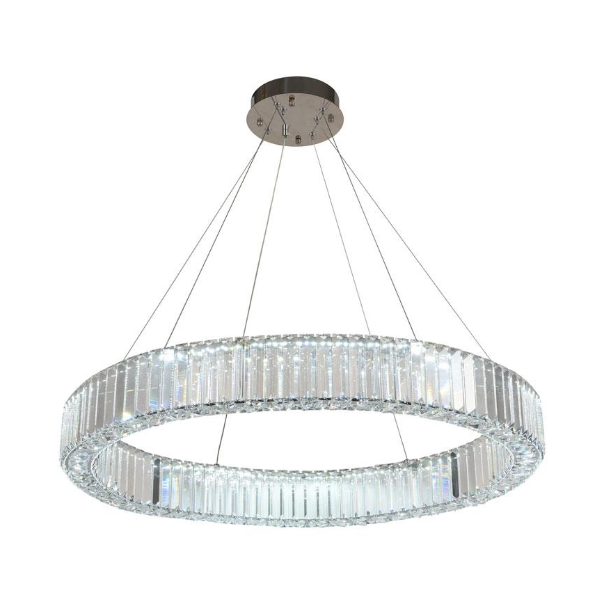 LED Dimming κρυστάλλινο κρεμαστό φωτιστικό οροφής κρεμαστό φωτιστικό οροφής LED/50W/230V 3000-6500K γυαλιστερό χρώμιο + τηλεχειριστήριο