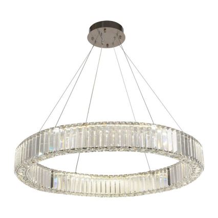 LED Dimming κρυστάλλινο κρεμαστό φωτιστικό οροφής κρεμαστό φωτιστικό οροφής LED/50W/230V 3000-6500K γυαλιστερό χρώμιο + τηλεχειριστήριο