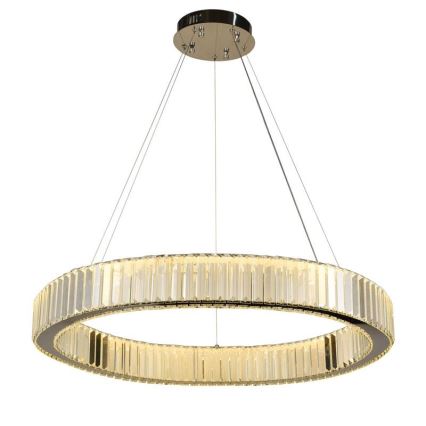 LED Dimming κρυστάλλινο κρεμαστό φωτιστικό οροφής κρεμαστό φωτιστικό οροφής LED/50W/230V 3000-6500K γυαλιστερό χρώμιο + τηλεχειριστήριο
