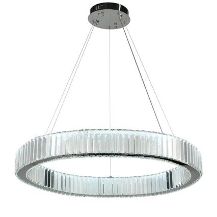 LED Dimming κρυστάλλινο κρεμαστό φωτιστικό οροφής κρεμαστό φωτιστικό οροφής LED/50W/230V 3000-6500K γυαλιστερό χρώμιο + τηλεχειριστήριο