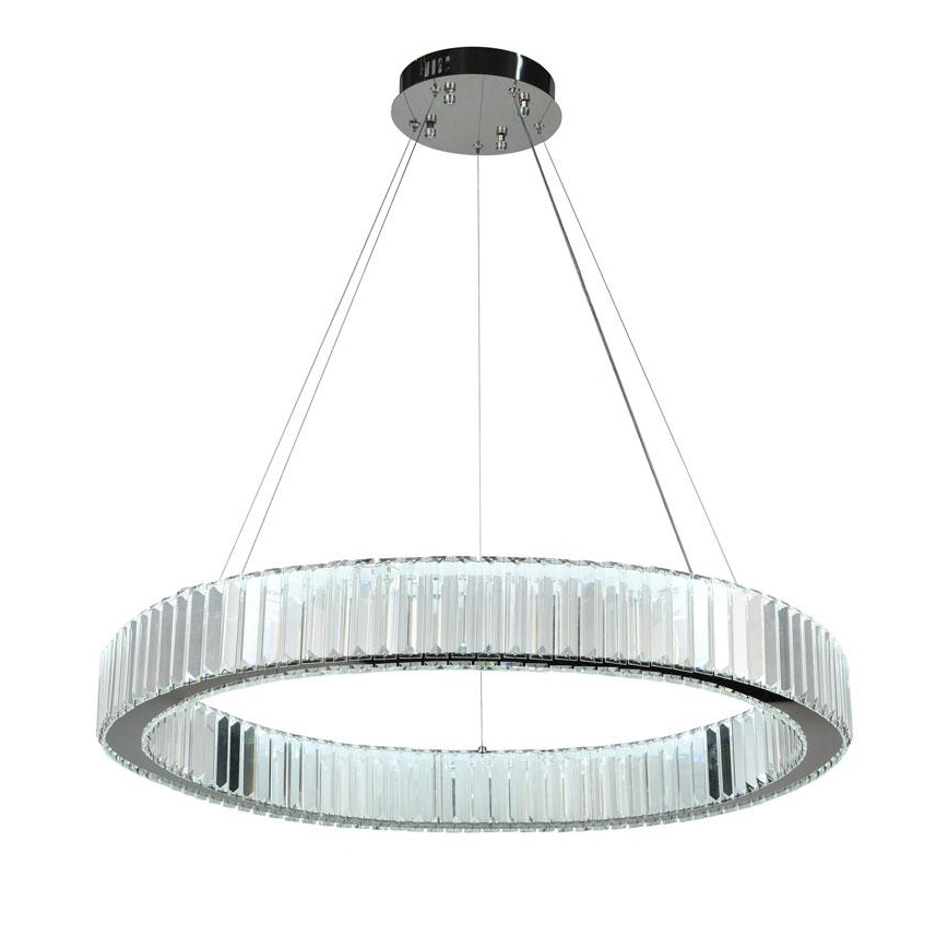 LED Dimming κρυστάλλινο κρεμαστό φωτιστικό οροφής κρεμαστό φωτιστικό οροφής LED/50W/230V 3000-6500K γυαλιστερό χρώμιο + τηλεχειριστήριο