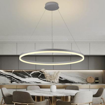 Led Dimmable κρεμαστό φωτιστικό οροφής LED/55W/230V 3000-6500K διάμετρος 80 cm + τηλεχειριστήριο