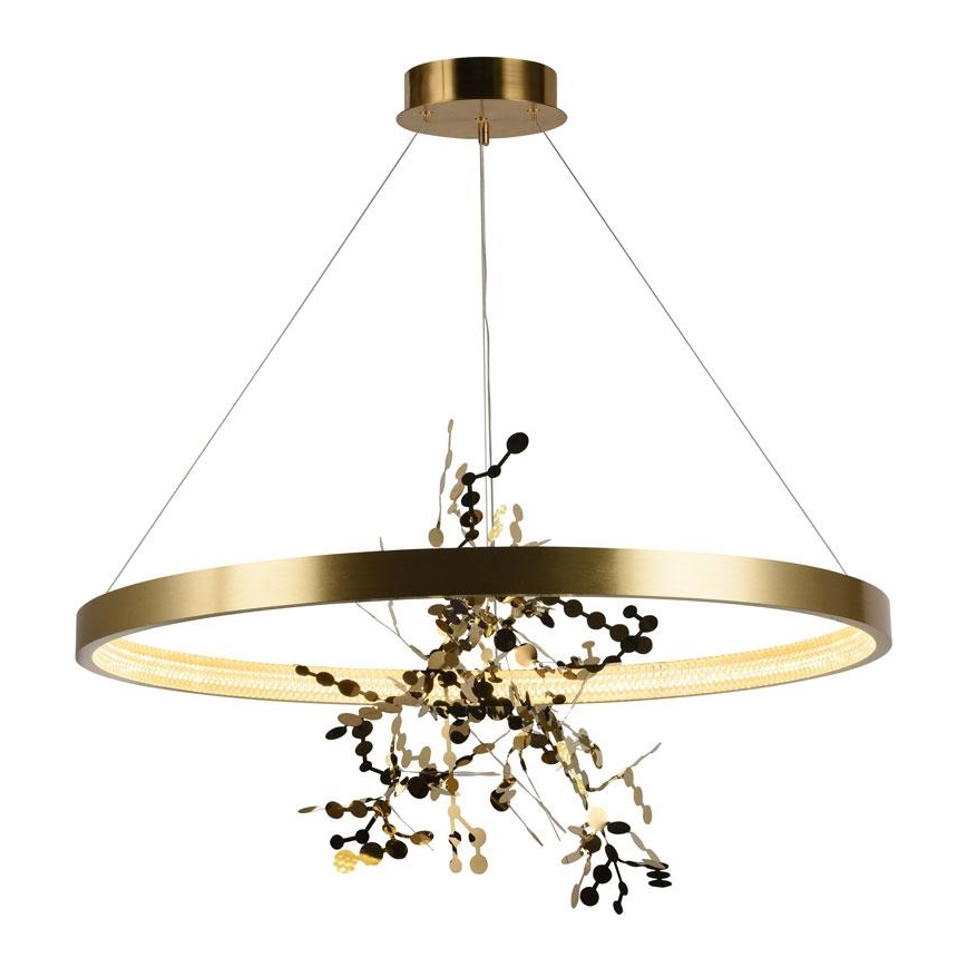 Led Dimmable κρεμαστό φωτιστικό οροφής LED/55W/230V 3000-6500K χρυσαφί + τηλεχειριστήριο