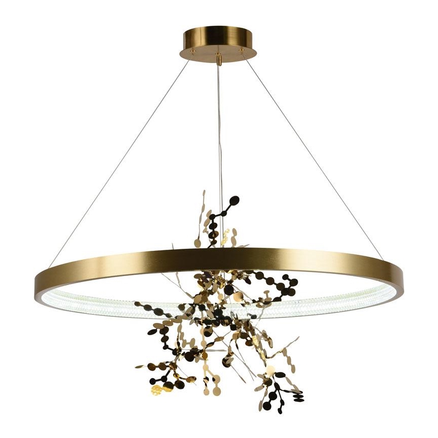 Led Dimmable κρεμαστό φωτιστικό οροφής LED/55W/230V 3000-6500K χρυσαφί + τηλεχειριστήριο