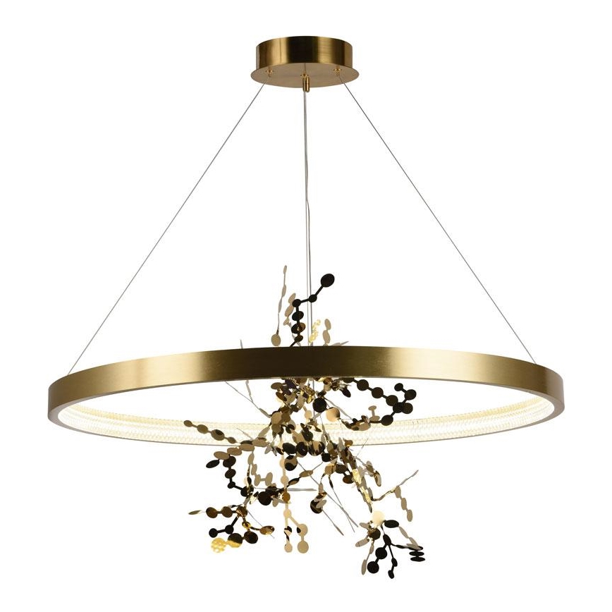 Led Dimmable κρεμαστό φωτιστικό οροφής LED/55W/230V 3000-6500K χρυσαφί + τηλεχειριστήριο