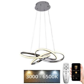 Led Dimmable κρεμαστό φωτιστικό οροφής LED/65W/230V 3000-6500K διάμετρος 48 cm γκρι + τηλεχειριστήριο