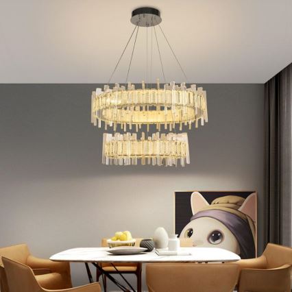 LED Dimming κρύσταλλο πολύφωτο on a string LED/65W/230V 3000-6500K + τηλεχειριστήριο