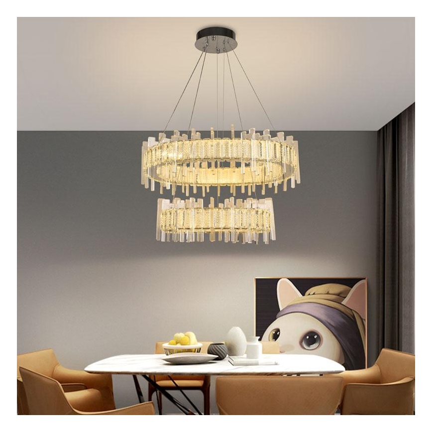 LED Dimming κρύσταλλο πολύφωτο on a string LED/65W/230V 3000-6500K + τηλεχειριστήριο
