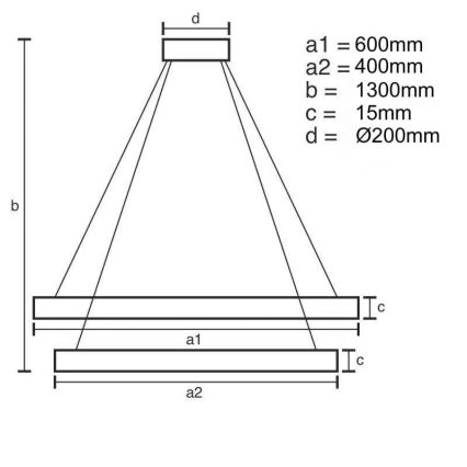 Led Dimmable κρεμαστό φωτιστικό οροφής LED/65W/230V 3000-6500K + τηλεχειριστήριο