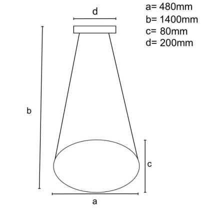Led Dimmable κρεμαστό φωτιστικό οροφής LED/65W/230V 3000-6500K διάμετρος 48 cm χρυσό + τηλεχειριστήριο