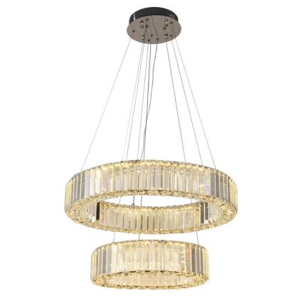 LED Dimming κρυστάλλινο κρεμαστό φωτιστικό οροφής κρεμαστό φωτιστικό οροφής LED/65W/230V 3000-6500K γυαλιστερό χρώμιο + τηλεχειριστήριο