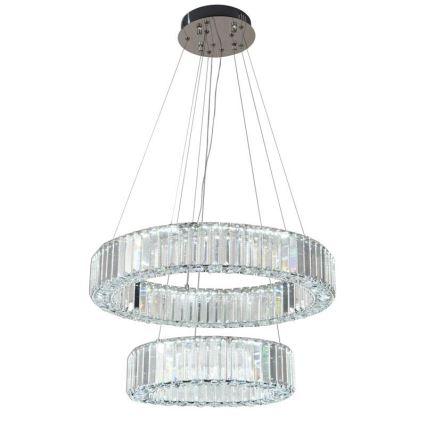 LED Dimming κρυστάλλινο κρεμαστό φωτιστικό οροφής κρεμαστό φωτιστικό οροφής LED/65W/230V 3000-6500K γυαλιστερό χρώμιο + τηλεχειριστήριο