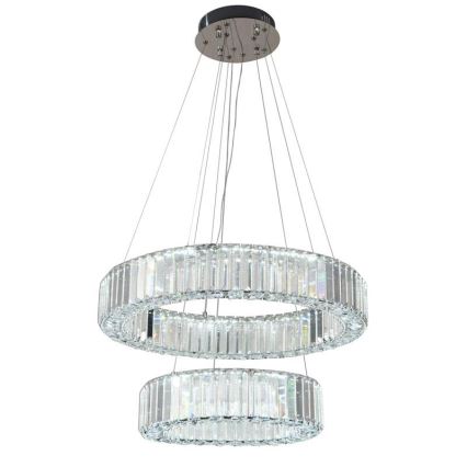 LED Dimming κρύσταλλο πολύφωτο on a string LED/65W/230V 3000-6500K χρώμιο + τηλεχειριστήριο