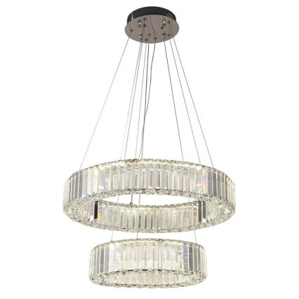 LED Dimming κρυστάλλινο κρεμαστό φωτιστικό οροφής κρεμαστό φωτιστικό οροφής LED/65W/230V 3000-6500K γυαλιστερό χρώμιο + τηλεχειριστήριο