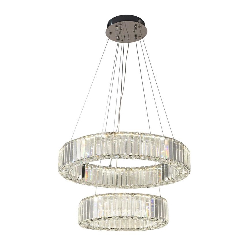 LED Dimming κρυστάλλινο κρεμαστό φωτιστικό οροφής κρεμαστό φωτιστικό οροφής LED/65W/230V 3000-6500K γυαλιστερό χρώμιο + τηλεχειριστήριο