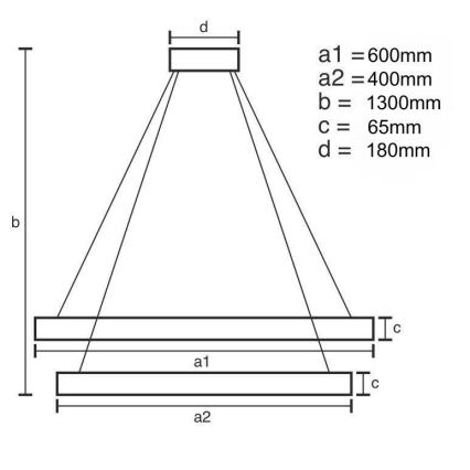 LED Dimming κρύσταλλο πολύφωτο on a string LED/65W/230V 3000-6500K χρώμιο + τηλεχειριστήριο