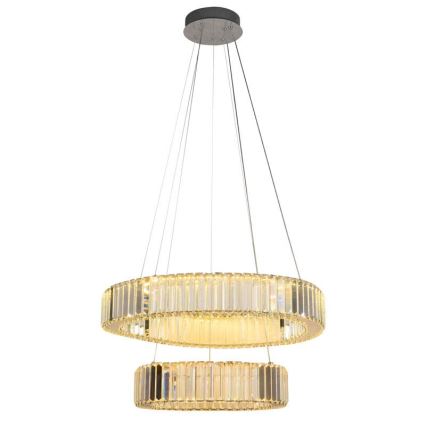 LED Dimming κρυστάλλινο κρεμαστό φωτιστικό οροφής κρεμαστό φωτιστικό οροφής LED/65W/230V 3000-6500K γυαλιστερό χρώμιο + τηλεχειριστήριο