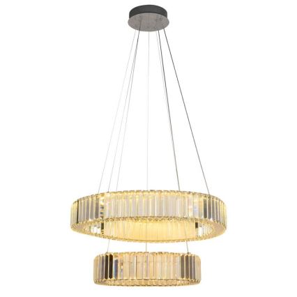 LED Dimming κρύσταλλο πολύφωτο on a string LED/65W/230V 3000-6500K χρώμιο + τηλεχειριστήριο