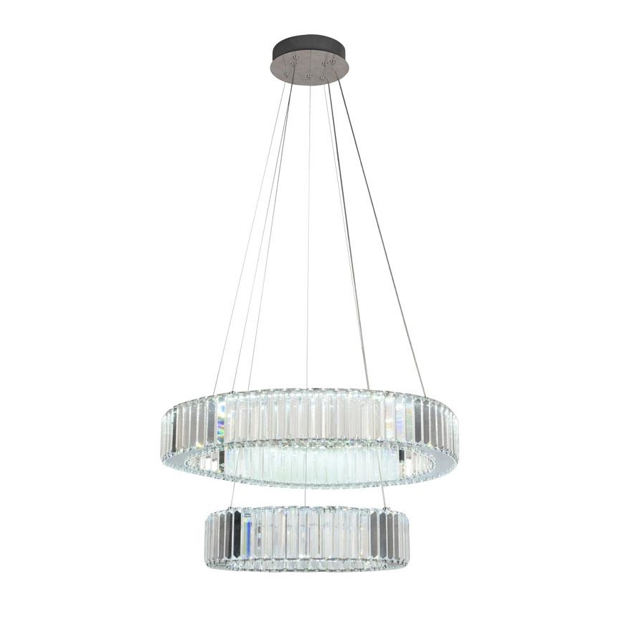 LED Dimming κρυστάλλινο κρεμαστό φωτιστικό οροφής κρεμαστό φωτιστικό οροφής LED/65W/230V 3000-6500K γυαλιστερό χρώμιο + τηλεχειριστήριο