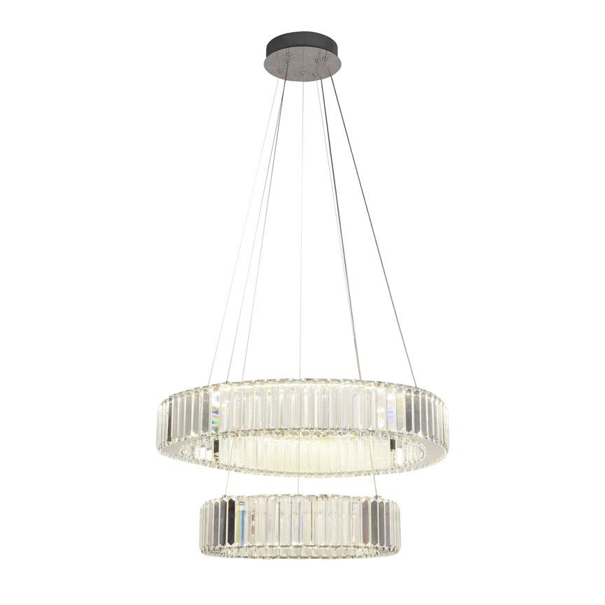 LED Dimming κρυστάλλινο κρεμαστό φωτιστικό οροφής κρεμαστό φωτιστικό οροφής LED/65W/230V 3000-6500K γυαλιστερό χρώμιο + τηλεχειριστήριο