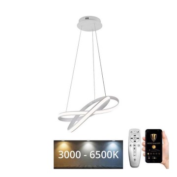Led Dimmable κρεμαστό φωτιστικό οροφής LED/70W/230V 3000-6500K διάμετρος 55 cm λευκό + τηλεχειριστήριο