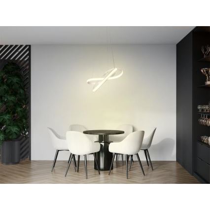 Led Dimmable κρεμαστό φωτιστικό οροφής LED/70W/230V 3000-6500K διάμετρος 55 cm λευκό + τηλεχειριστήριο