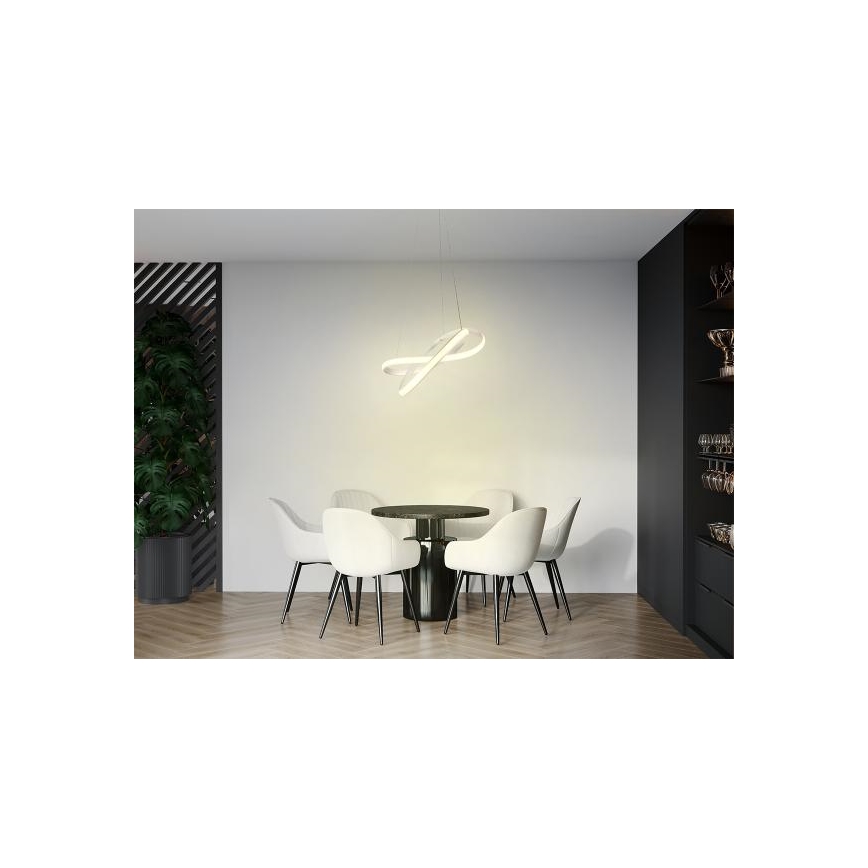 Led Dimmable κρεμαστό φωτιστικό οροφής LED/70W/230V 3000-6500K διάμετρος 55 cm λευκό + τηλεχειριστήριο