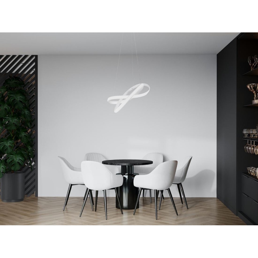 Led Dimmable κρεμαστό φωτιστικό οροφής LED/70W/230V 3000-6500K διάμετρος 55 cm λευκό + τηλεχειριστήριο
