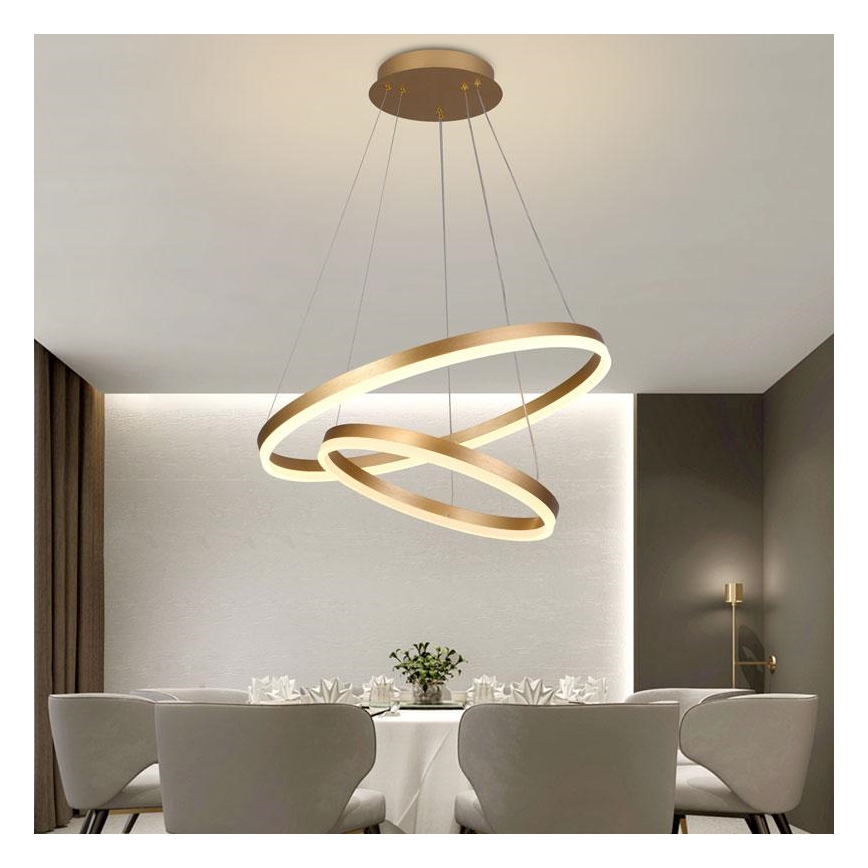 Led Dimmable κρεμαστό φωτιστικό οροφής LED/70W/230V 3000-6500K διάμετρος 60 cm + τηλεχειριστήριο