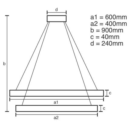 Led Dimmable κρεμαστό φωτιστικό οροφής LED/70W/230V 3000-6500K διάμετρος 60 cm + τηλεχειριστήριο