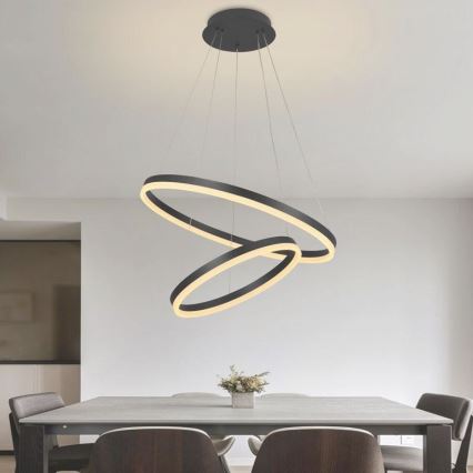 Led Dimmable κρεμαστό φωτιστικό οροφής LED/70W/230V 3000-6500K διάμετρος 60 cm + τηλεχειριστήριο