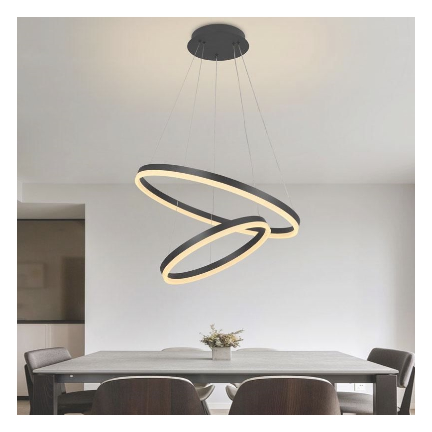Led Dimmable κρεμαστό φωτιστικό οροφής LED/70W/230V 3000-6500K διάμετρος 60 cm + τηλεχειριστήριο