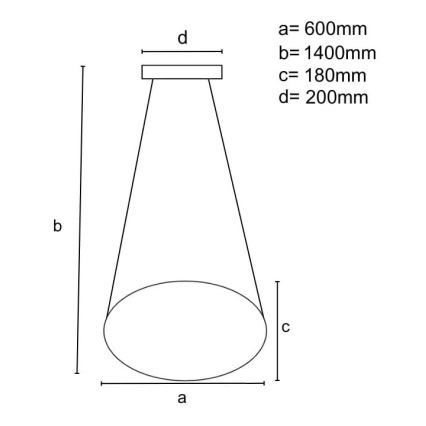 Led Dimmable κρεμαστό φωτιστικό οροφής LED/70W/230V 3000-6500K διάμετρος 60 cm + τηλεχειριστήριο