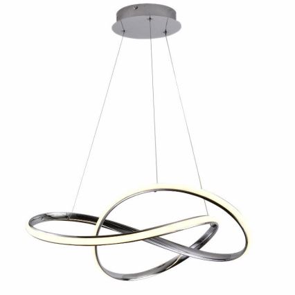 Led Dimmable κρεμαστό φωτιστικό οροφής LED/70W/230V 3000-6500K διάμετρος 60 cm γυαλιστερό χρώμιο + τηλεχειριστήριο