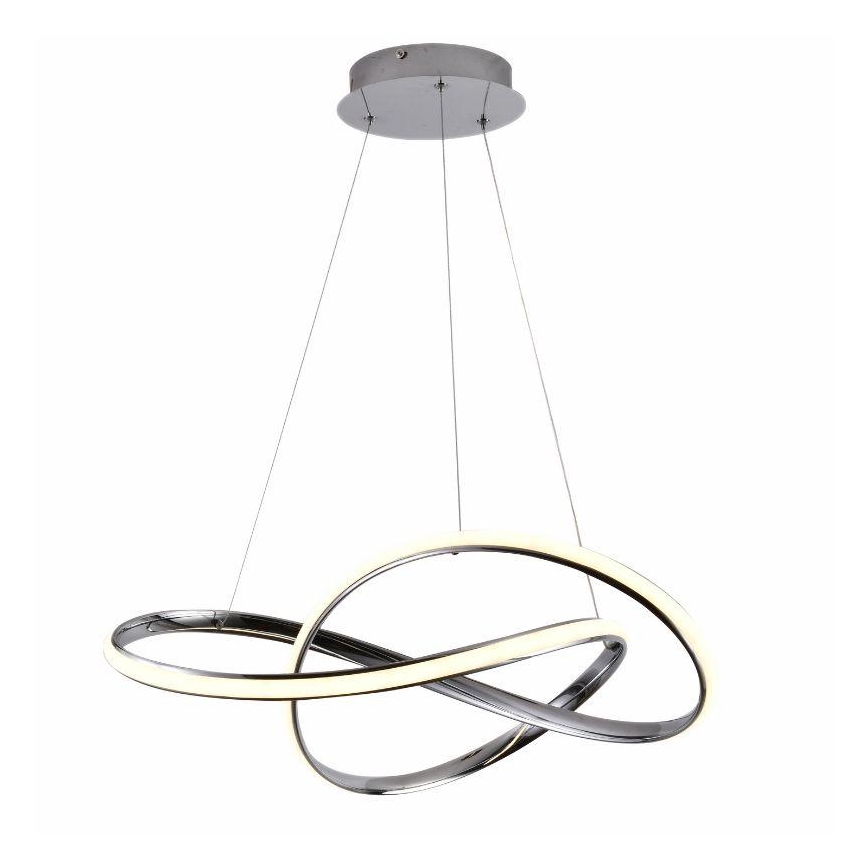 Led Dimmable κρεμαστό φωτιστικό οροφής LED/70W/230V 3000-6500K διάμετρος 60 cm γυαλιστερό χρώμιο + τηλεχειριστήριο