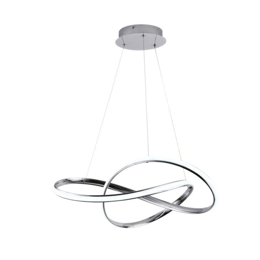 Led Dimmable κρεμαστό φωτιστικό οροφής LED/70W/230V 3000-6500K διάμετρος 60 cm γυαλιστερό χρώμιο + τηλεχειριστήριο