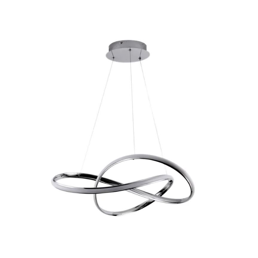 Led Dimmable κρεμαστό φωτιστικό οροφής LED/70W/230V 3000-6500K διάμετρος 60 cm γυαλιστερό χρώμιο + τηλεχειριστήριο