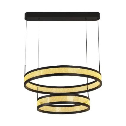 Led Dimmable κρεμαστό φωτιστικό οροφής LED/70W/230V 3000-6500K διάμετρος 60 cm μαύρο + τηλεχειριστήριο