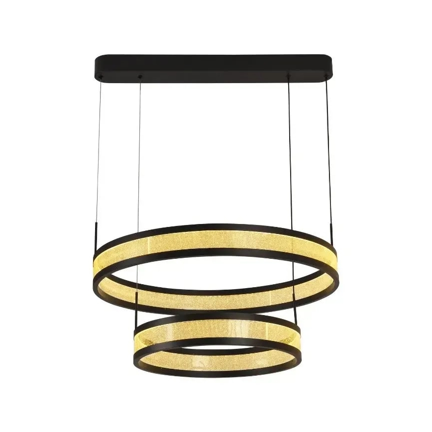 Led Dimmable κρεμαστό φωτιστικό οροφής LED/70W/230V 3000-6500K διάμετρος 60 cm μαύρο + τηλεχειριστήριο