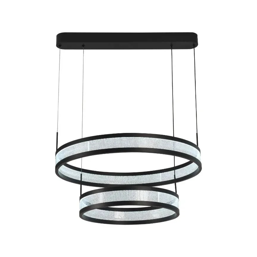 Led Dimmable κρεμαστό φωτιστικό οροφής LED/70W/230V 3000-6500K διάμετρος 60 cm μαύρο + τηλεχειριστήριο