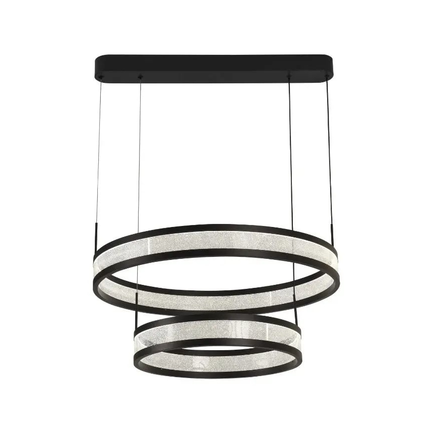 Led Dimmable κρεμαστό φωτιστικό οροφής LED/70W/230V 3000-6500K διάμετρος 60 cm μαύρο + τηλεχειριστήριο