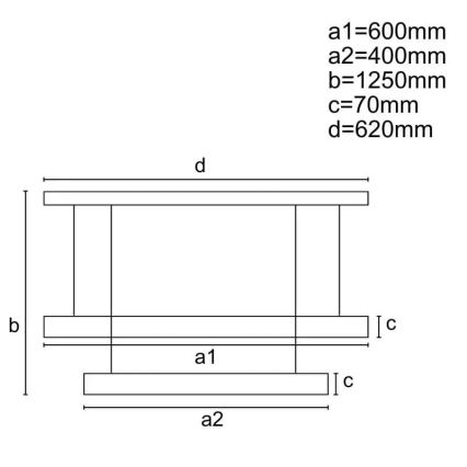 Led Dimmable κρεμαστό φωτιστικό οροφής LED/70W/230V 3000-6500K διάμετρος 60 cm μαύρο + τηλεχειριστήριο