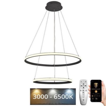 Led Dimmable κρεμαστό φωτιστικό οροφής LED/75W/230V 3000-6500K διάμετρος 60 cm + τηλεχειριστήριο