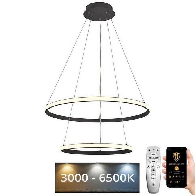Led Dimmable κρεμαστό φωτιστικό οροφής LED/75W/230V 3000-6500K διάμετρος 60 cm + τηλεχειριστήριο