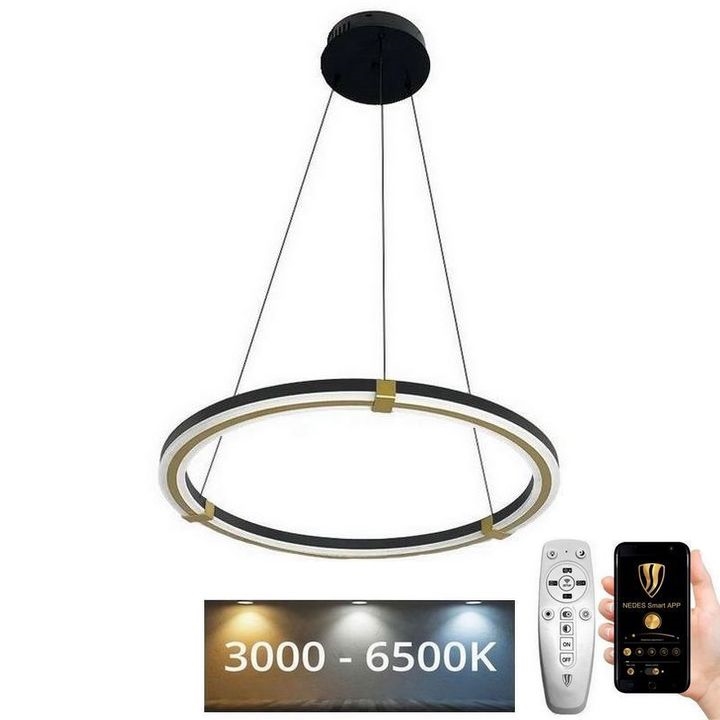Led Dimmable κρεμαστό φωτιστικό οροφής LED/75W/230V 3000-6500K διάμετρος 60 cm + τηλεχειριστήριο