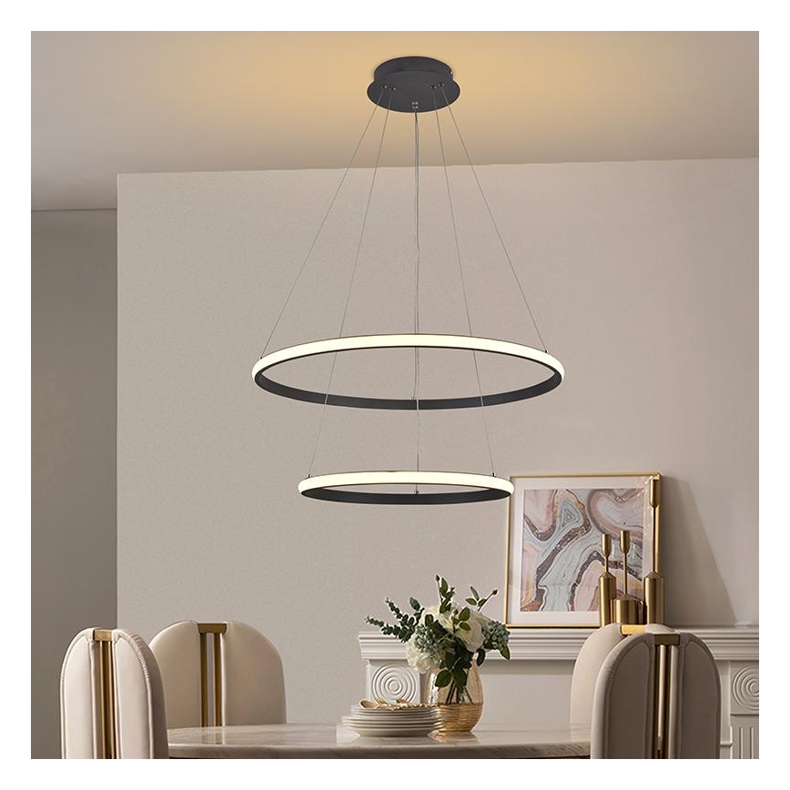 Led Dimmable κρεμαστό φωτιστικό οροφής LED/75W/230V 3000-6500K διάμετρος 60 cm + τηλεχειριστήριο