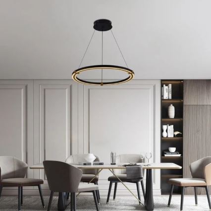 Led Dimmable κρεμαστό φωτιστικό οροφής LED/75W/230V 3000-6500K διάμετρος 60 cm + τηλεχειριστήριο