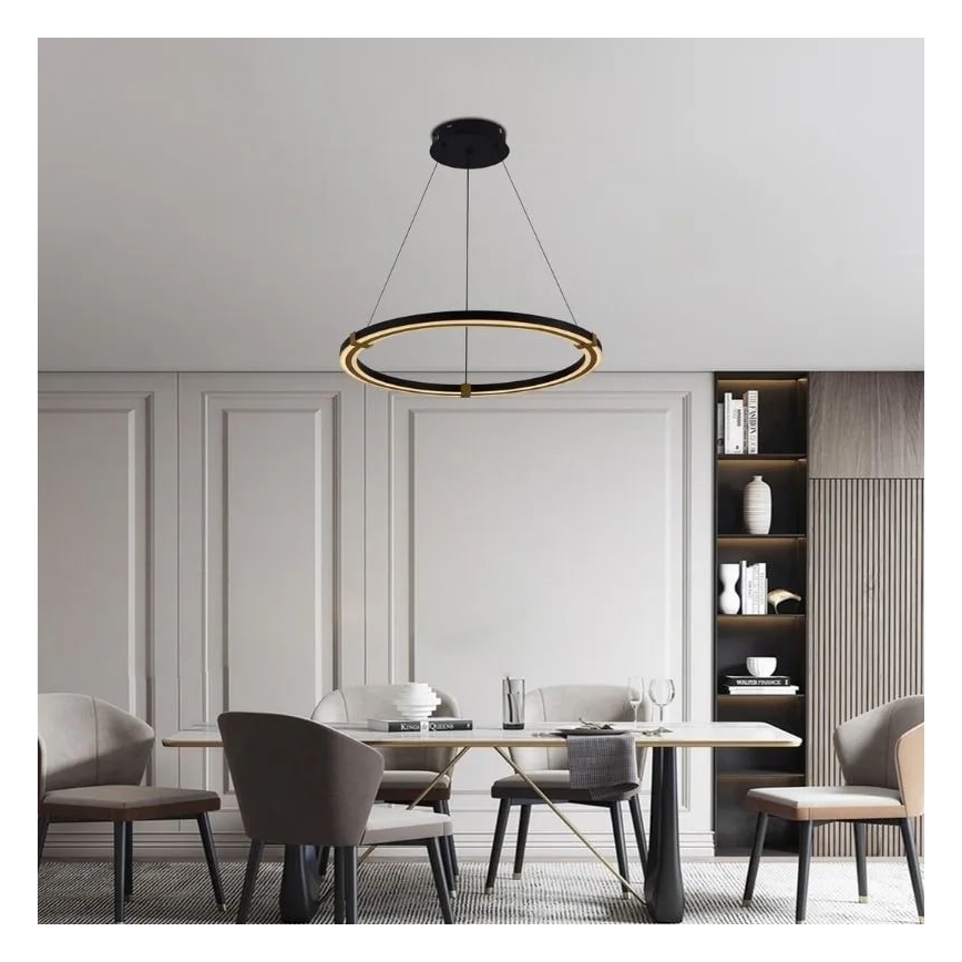 Led Dimmable κρεμαστό φωτιστικό οροφής LED/75W/230V 3000-6500K διάμετρος 60 cm + τηλεχειριστήριο